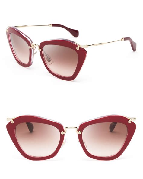 miu miu eyewear sunglasses cateye red|Women's Miu Miu Cat.